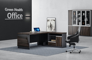 Sang trọng Ông Chủ bàn thiết kế thời trang nội thất văn phòng giám đốc điều hành CEO bàn bằng gỗ L hình dạng làm việc máy tính xách tay bảng - Product Image 4