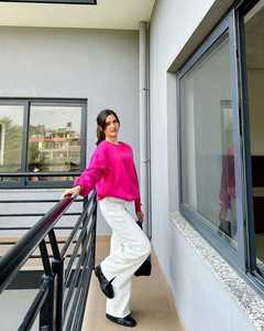 Personnalisé Color Block Sweatshirt Streetwear Lourd Polaire Pull Ras Du Cou Sweatshirts Femmes - Product Image 4