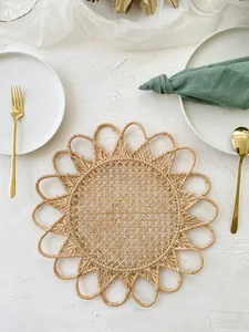 Natural Rattan Charger <b>Plate</b> <b>Mat</b> with Metal Frame - Product Image 2