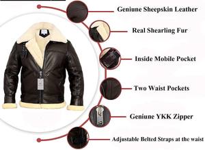 Top Design hommes veste d'hiver col montant manches longues 100% cuir de haute qualité personnalisable prix raisonnable High Street - Product Image 5