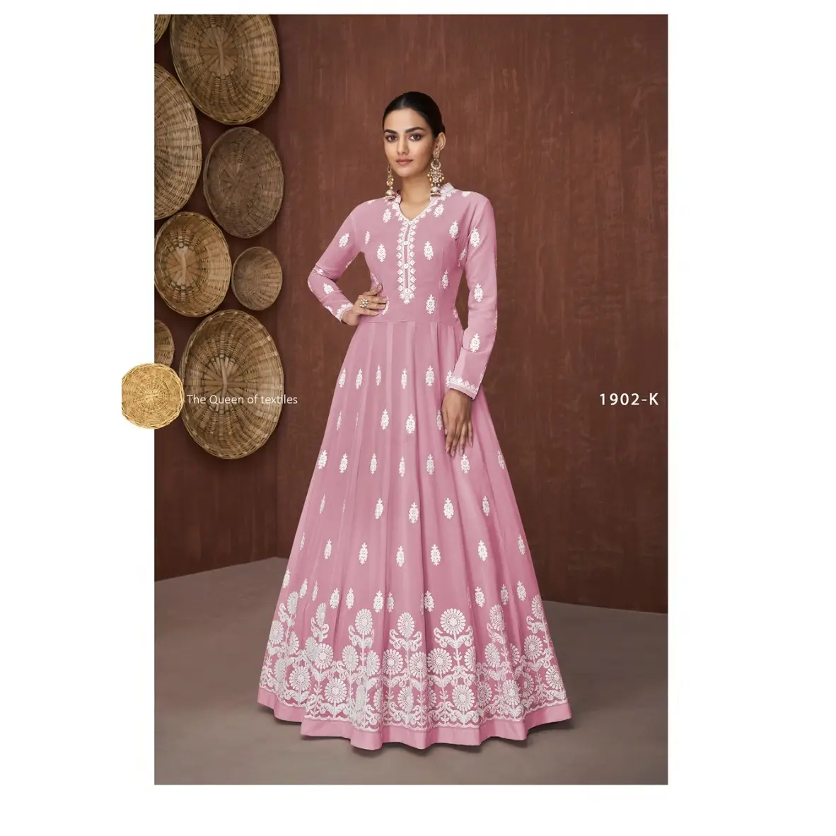 Ropa de boda de diseñador, traje largo DE TRABAJO bordado de Georgette pesado, Anarkali paquistaní, precio bajo de la India