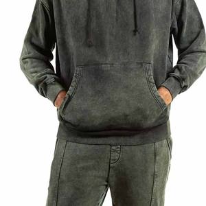 Survêtements à capuche solides pour hommes, délavés à l'acide, de marque privée de haute qualité avec design personnalisé et options imprimées - Product Image 5