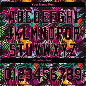 Polo personalizado OEM al por mayor negro y rosa diseño de hojas de palma 3D estilo tropical nombre del equipo logotipo ajuste de rendimiento - Product Image 5