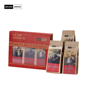 Café premium vietnamita Arabica de tostado medio con opciones de coco, canela y avellanas para una experiencia de café suave y aromática. - Product Image 1