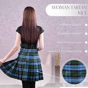 Falda escocesa de tartán para mujer de calidad superior superventas, ropa escocesa tradicional sostenible, ropa europea - Product Image 2