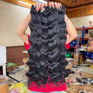 Venta al por mayor de extensiones de cabello ondulado estilo rizado italiano con cierre frontal de encaje extensiones de cabello humano crudo vietnamita y pelucas - Product Image 3