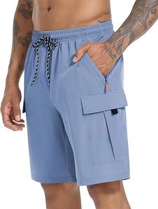 Custom Premium Quality Cargo Shorts for Men <b>Elastic</b> Waist Mid Rise Lace Breathable Spandex/Cotton Fabric Quick Dry Anti-Wrinkle - Product Image 2