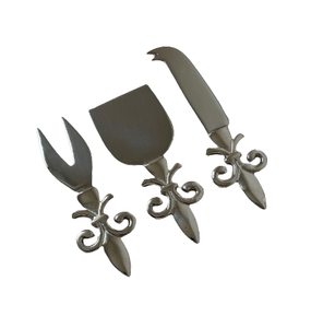 Cuchillos de Diseño Moderno y Lujoso, Mango de Metal Decorativo Plateado, Cuchillo de Queso de Metal Hecho a Mano, Juego de Queso para Uso en Mesa - Product Image 4