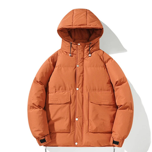 Veste d'hiver pour homme de haute qualité, tricotée, 90% duvet, à capuche, avec fermeture éclair épaisse tendance, respirante, imperméable - Product Image 6