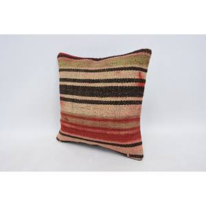Multicolor Kilim Patchwork Wool Pillow 14x14 Inches Luxurious <b>Fluffy</b> Woven Vintage Square Leaves Design Decorative <b>Cushion</b> - Product Image 4