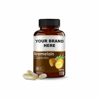 Capsules de poudre de broméline | Poudre à base de plantes | Capsules d'extrait d'ananas | Sans OGM, sans gluten | Enzyme protéolytique naturelle