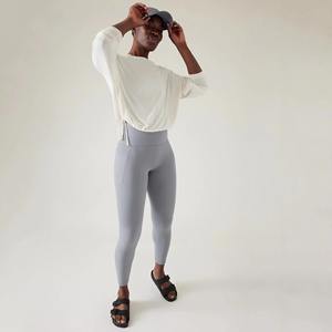 กางเกงเลกกิ้งออกกำลังกายผู้หญิง เอวกลาง ผ้าถัก ระบายอากาศ กระชับรูปร่าง ยืดหยุ่น เหมาะสำหรับโยคะ ฟิตเนส และการออกกำลังกาย - Product Image 3