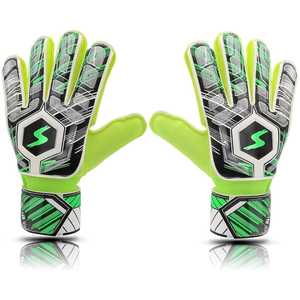 Guantes de portero de fútbol antideslizantes transpirables Guantes de fútbol de partido de entrenamiento con doble protección de muñeca Dedo Columna vertebral Hecho de cuero - Product Image 5