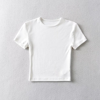 Grosir Kaos Wanita 2025 Kualitas Premium Ramah Lingkungan Sablon Sutra Custom Kerah Bulat Lengan Pendek Streetwear