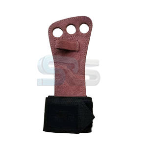 Empuñaduras de mano de gimnasia de cuero duradero, guantes de entrenamiento cruzados antideslizantes de 3 agujeros para entrenamiento, levantamiento de pesas y Fitness - Product Image 4