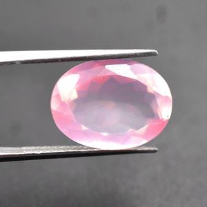 Piedra preciosa de cuarzo rosa natural genuina de alta calidad OEM mayorista indio precios a granel corte facetado ovalado para la fabricación de joyas - Product Image 3