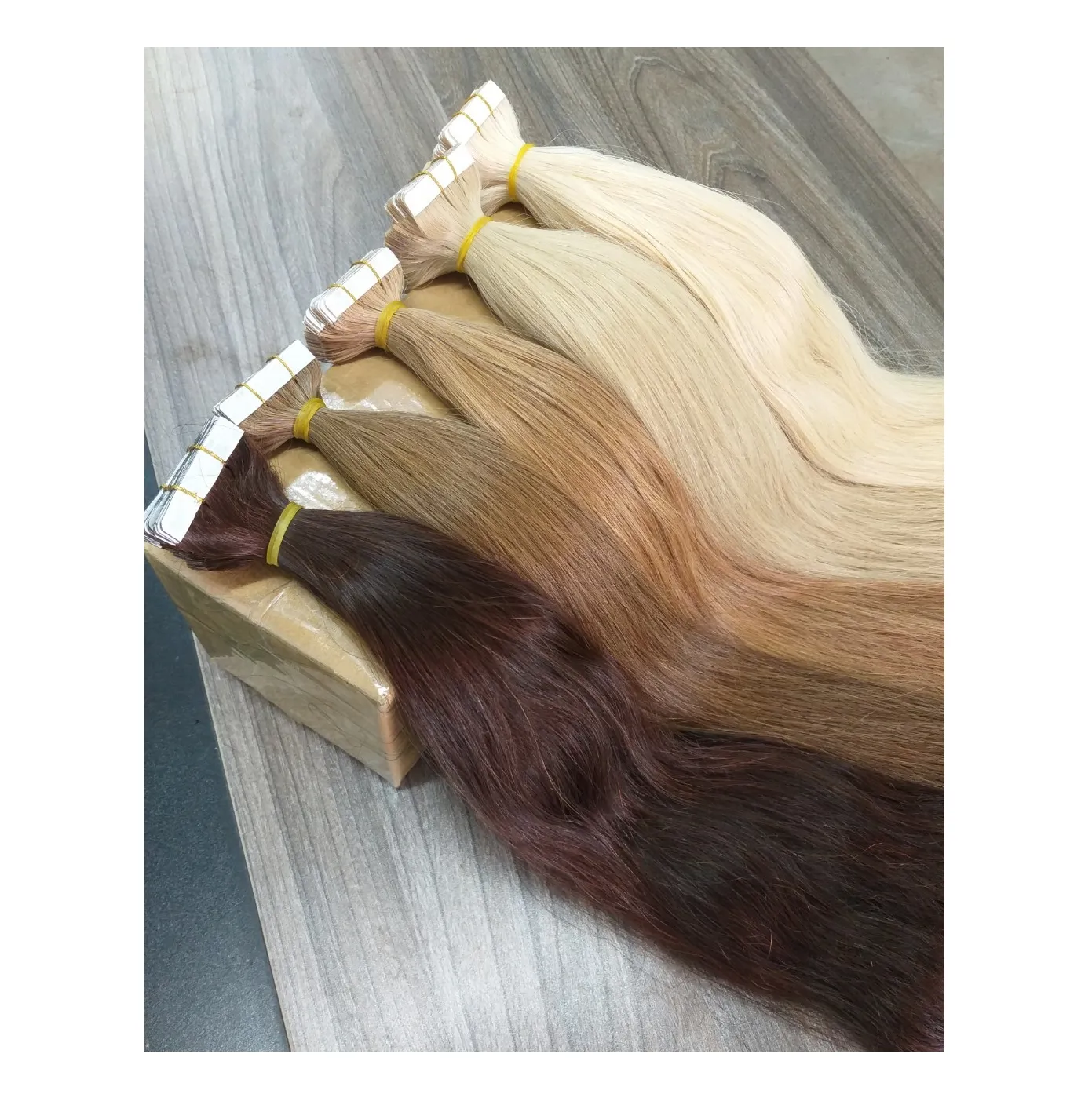 Gran oferta de cinta en extensiones de cabello 100% virgen cabello humano sin procesar extensiones de cabello virgen vietnamita recto hecho en Vietnam