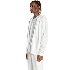 เสื้อแจ็กเก็ตมีซิปสำหรับผู้ชายเสื้อมีฮู้ดผ้าคอตตอนขนแกะแบบรูด100% สำหรับทุกเพศทรงสลิมฟิต - Product Image 4