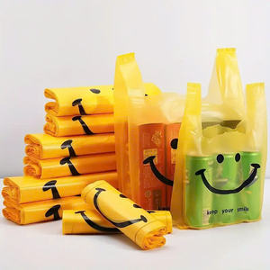 Vente en gros de sacs de transport de t-shirts en plastique écologique HDPE pour supermarchés et emballages d'épicerie du fabricant - Product Image 2