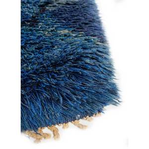 Alfombras de Lana Anudadas a Mano Zuri Blue, Alfombras Rectangulares Abstractas 3D Tipo Rompecabezas para el Hogar, Sala de Estar, Pasillo, Entrada-Paem-747 - Product Image 4