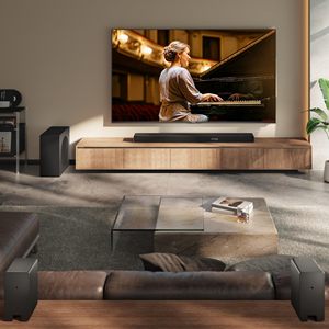 LED Television and Surround Soundbar Bundle LCD TVs with Visuals and Audio Enhancement - Product Image 1