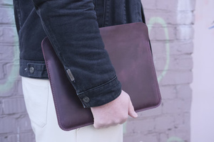 Best Quality Genuine Leather <b>Laptop</b> Case <b>Sleeve</b> Vintage Office/Bags Best Price College Use Daily Travel Also Protection - Product Image 2
