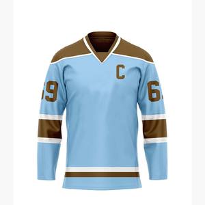 Maillot de hockey sur glace 100% polyester de qualité supérieure vêtements de sport design unique maillot de hockey sur glace à manches longues et col en V - Product Image 3