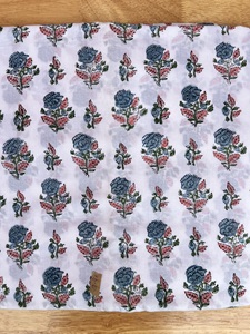 Tela de estampado de bloque de Jaipur Floral moderno de algodón suave hecho a mano indio, <span class=keywords><strong>Material</strong></span> de vestido de estampado de bloque, tela de algodón indio - Product Image 5