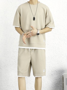 ชุดเสื้อคู่ของผู้ชายผ้าโพลีเอสเตอร์เนื้อนุ่มทันสมัยชุดฤดูร้อนสองชิ้นพิมพ์ลายโลโก้แบบกำหนดเองพิมพ์ลายดิจิตอล - Product Image 5