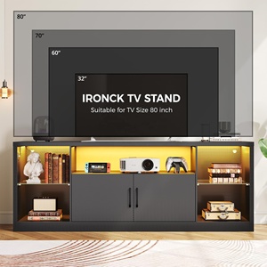 Support <span class=keywords><strong>TV</strong></span> Gaming en Fibre de Carbone avec Éclairage LED, Grand Centre de Divertissement pour Téléviseur 80 Pouces, Console Multimédia – Vente en Gros - Product Image 6