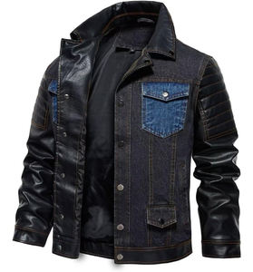 Veste en jean élégante en cuir véritable SlimFit pour hommes, fermeture à boutons, techniques brodées, toutes tailles disponibles pour un look d'hiver moderne - Product Image 6