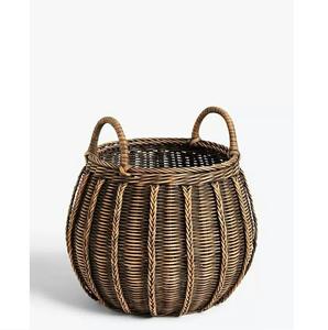 Panier carré noir marron foncé avec grandes poignées en bois Panier de fruits et légumes le plus vendu - Product Image 2