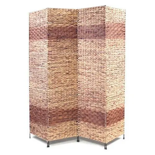 Folding water hyacinth room divider eco friendly room divider partitions for resort rooms exotic style screen