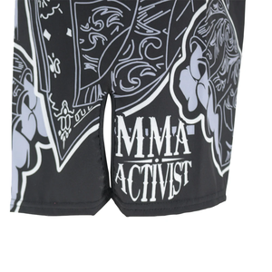 Ropa de Boxeo MMA Negra con Diseño Geométrico, Estampado de Letras y Tigre, para Muay Thai, Kickboxing, Shorts de Muay Thai, Sanda, MMA - Product Image 3