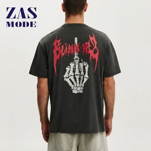 New arrival Vintage Washed <b>Animal</b> Print 100% Cotton Big Print Quick Dry Hip Hop T-Shirt Custom 220 Grams - Product Image 1