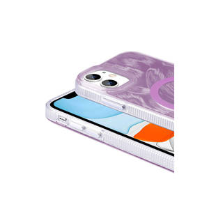 Coque en silicone compatible Magsafe pour iPhone 11 11 Pro 14 Plus & 13 Pro Max, motif de peinture à la brosse artistique, coque de protection - Product Image 5