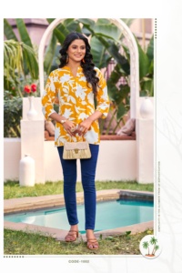 คอลเลกชันเสื้อสั้นแฟนซีพิมพ์ลายแบบ reyon สำหรับผู้หญิงล่าสุด - Product Image 5