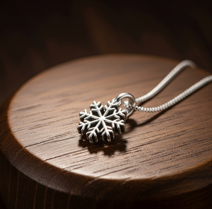Collar de uso diario de Plata de Ley 925 con colgante de copo de nieve Vermeil, cadena alta y collares finos chapados en rodio, para regalo - Product Image 1