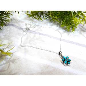 Collar de turquesa, Plata de Ley 925 con joyería de piedras preciosas de platino hecha a mano para mujer, regalo perfecto para el momento de la semana, para el día de la mujer - Product Image 5