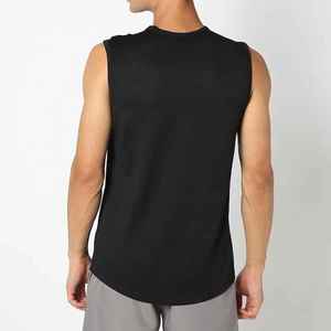 High Quality Cotton Spandex Men's Plus Size Tank Top Custom Logo Summer Gym Running Shirt Breathable Knitted Design - Product Image 3