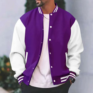 Elegante chaqueta de cuero con letras para hombre con diseño universitario de lana real Nuevos colores de invierno de temporada - Product Image 6