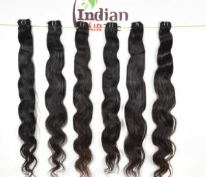 Extensiones de Cabello Humano Natural Virgen Negro Ondulado para Mujer, Precio al por Mayor, Sin Procesar Químicamente - Product Image 1