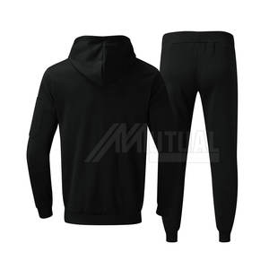 Chaqueta Jersey de algodón 100% para hombre, pantalones, chándal con capucha de patrón sólido para entrenamiento al aire libre, ropa de recreación informal, ecológica - Product Image 2