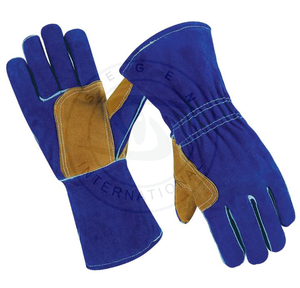 Guantes de soldadura MIG de cuero dividido de vaca Premium Snug azul XL, anticalor y antideslizante, protección de seguridad, brazo de mano - Product Image 1