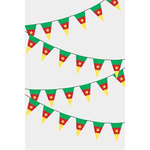 Cameroun Triangular Party <b>Banners</b> Guirlande Eye-catching Fanions for Festive Decorations - Product Image 1