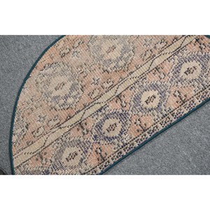 พรมขนสัตว์ตุรกีวินเทจคลาสสิกสีเบจสีฟ้า2.5x1.5ฟุตการออกแบบการเย็บปะติดปะต่อกันพื้นที่ขนาดใหญ่รูปสี่เหลี่ยมผืนผ้าลายโถงทางเดินสำหรับห้องวัยรุ่น - Product Image 5