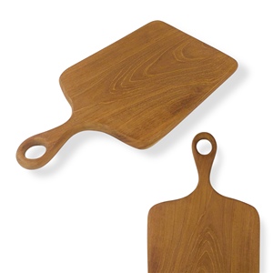 Planche à découper en bois de teck simple mais élégante avec poignée robuste et originaire d'Indonésie pour les blocs à découper - Product Image 1