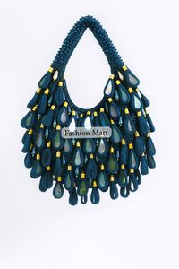 Bolso de mano con cuentas hecho a mano de lujo con trabajo de espejo y adornos de perlas colección de fiestas y bodas - Product Image 2