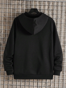 Chaqueta con cierre de cremallera de manga larga para hombre de otoño con hombros caídos, ropa de calle informal, conjunto de sudaderas con capucha con hombros caídos - Product Image 4