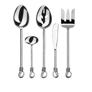 ชุดเครื่องใช้บนโต๊ะอาหารสแตนเลสสีเงินงานแกะสลักด้วยมือมีด/ส้อม/ช้อนสำหรับใช้ในบ้านกระจกสแตนเลส - Product Image 1